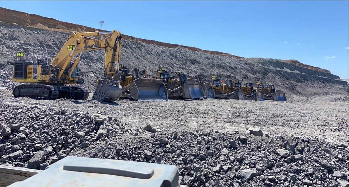 Dozers working overburden on a mine site